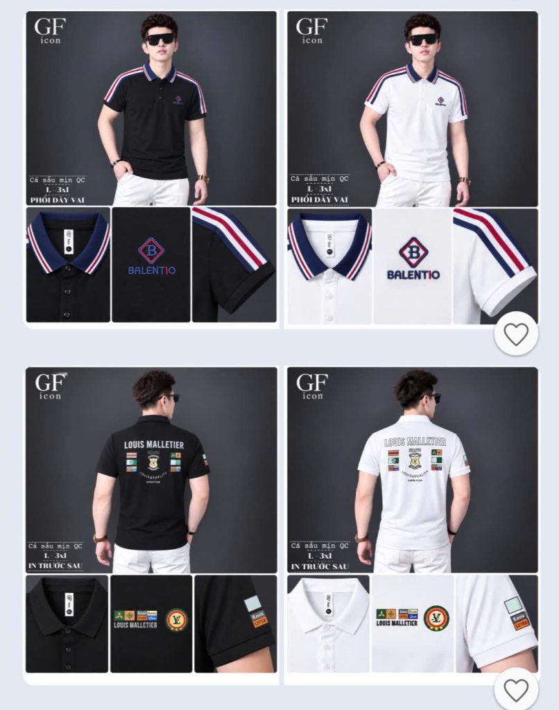 Xưởng áo thun cá sấu soi bo cổ polo cổ trụ