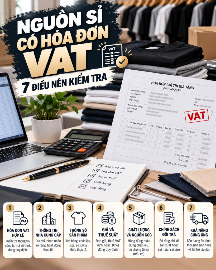 Nguồn sỉ có hóa đơn VAT: 7 điều nên kiểm tra