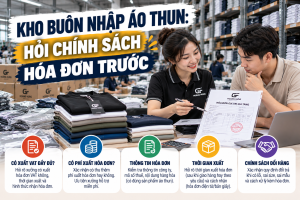 Kho buôn nhập áo thun: hỏi chính sách hóa đơn trước