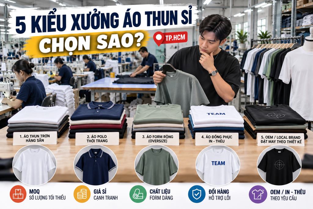 Xưởng may áo thun giá sỉ TPHCM